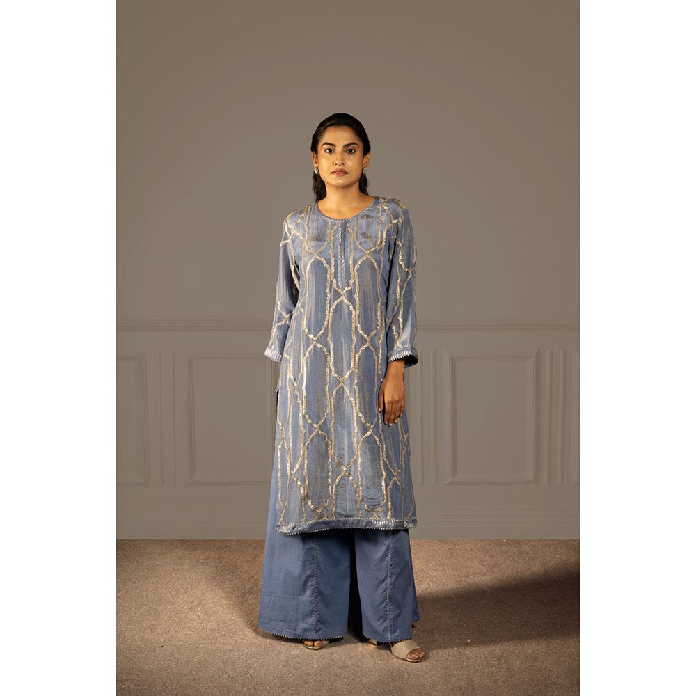 Punam Khetann Neel Nirantar Kurta with Palazzo & Dupatta