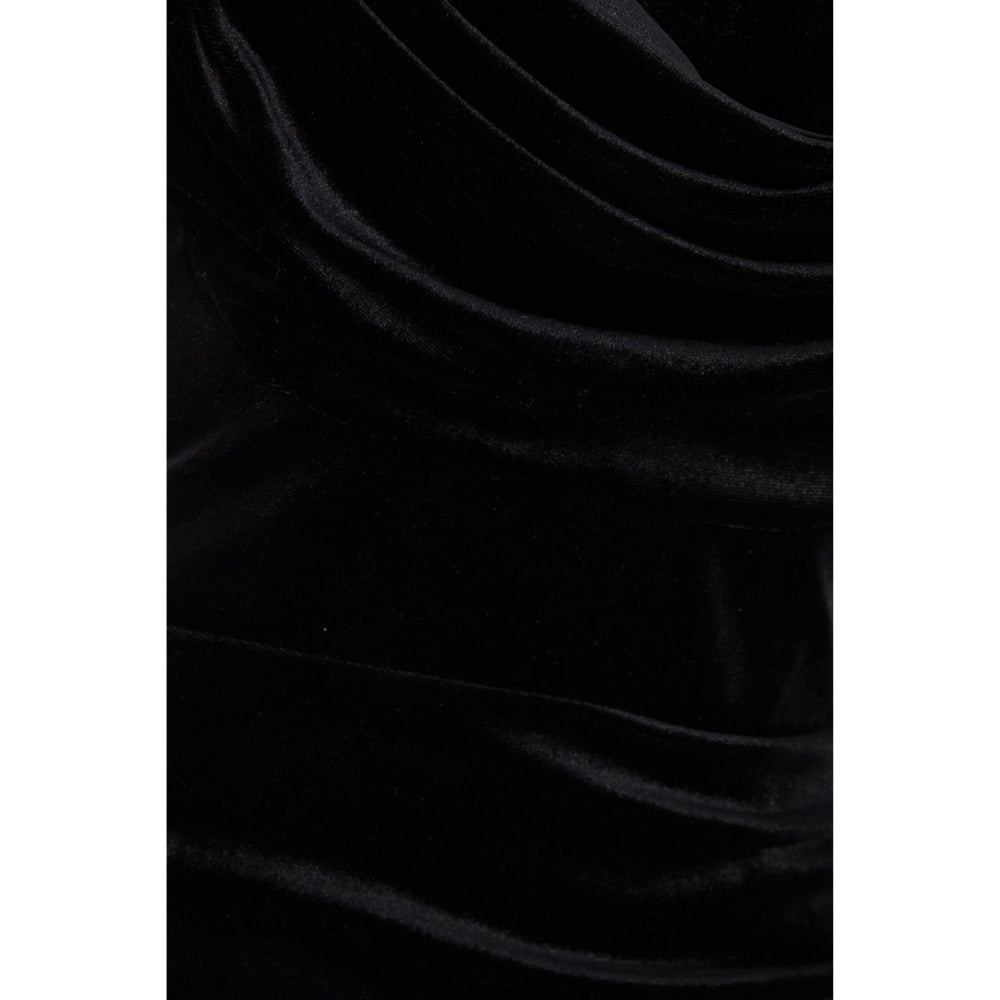 Quiz Clothing Black Velvet Solid Bardot Maxi Dress