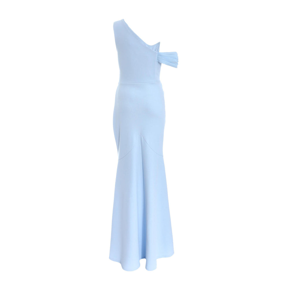 Quiz Clothing Light Blue Cowl Neck Sleeveless Fit And Flared Maxi Dress