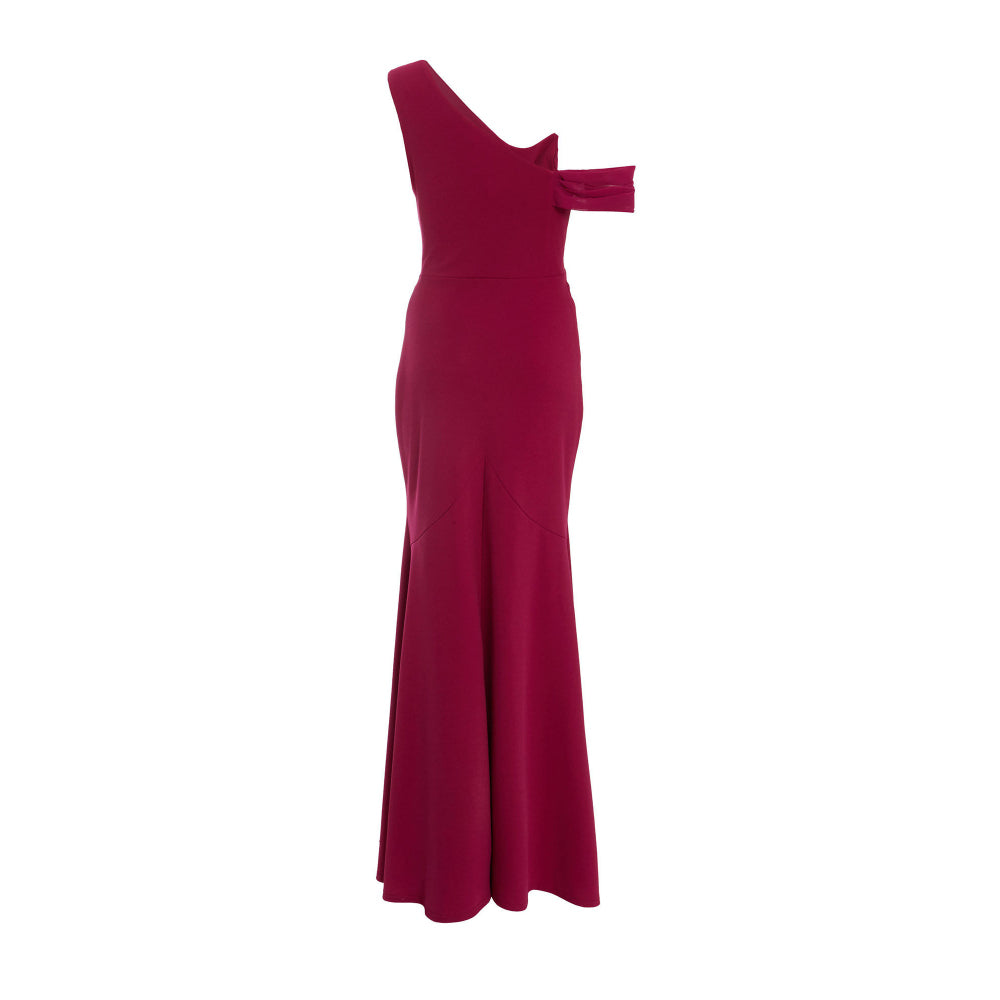 Quiz Clothing Burgundy Cowl Neck Sleeveless Fit And Flared Maxi Dress