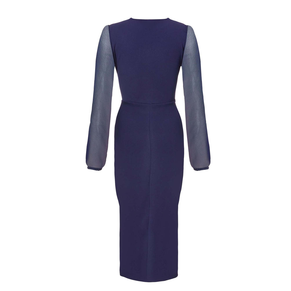 Quiz Clothing Navy Blue Women Wrap Bodycon Dress