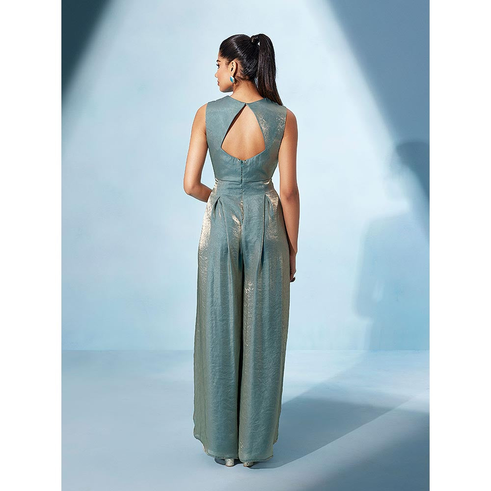 Qunic Blue Gilded Dew Jumpsuit