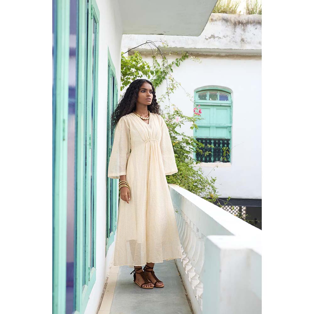 Raas Life Cream Shringara Chanderi Dress