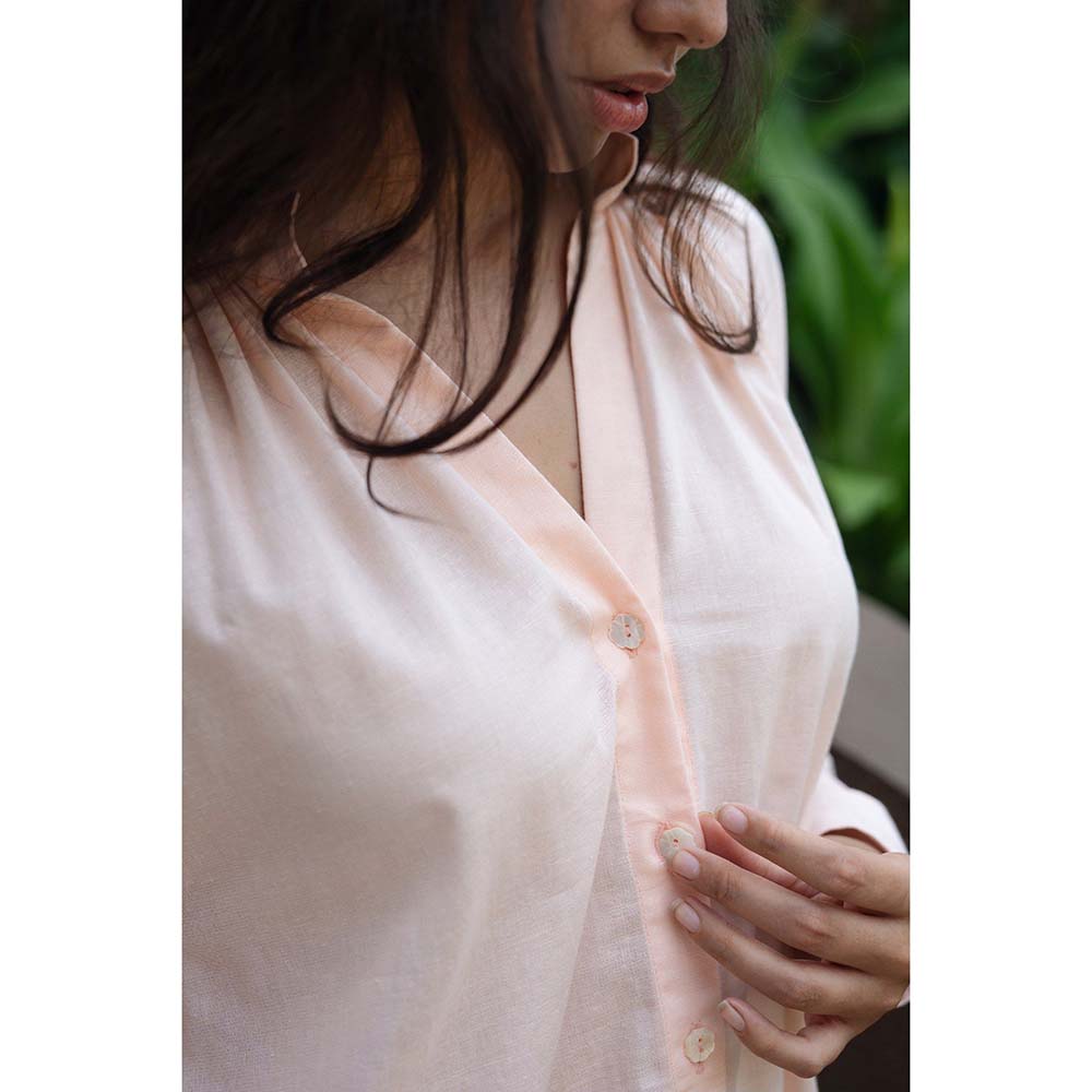 Raas Life Peach Cosy Solid Dress