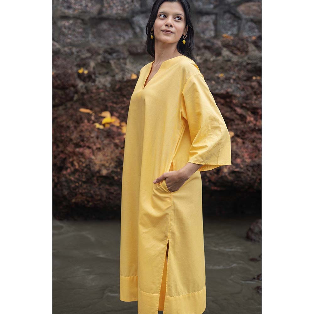 Raas Life Yellow Soriee Solid Dress