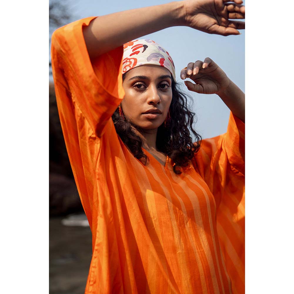 Raas Life Orange Angela Stripe Dress