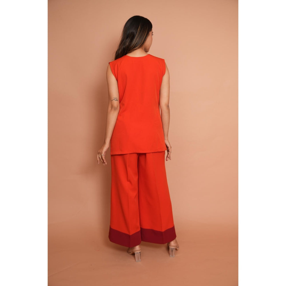 Rabnoor K Sethi Orange Tangerine Checks Top