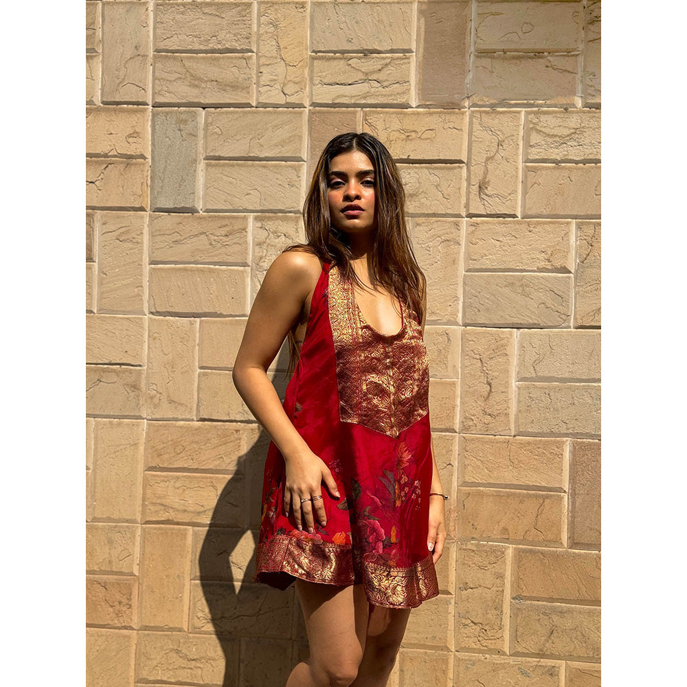 RAISHAA Red Briar Rose Mini Dress