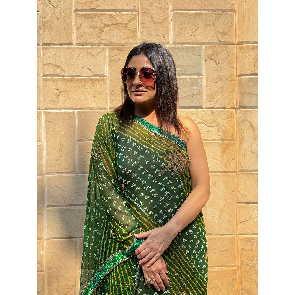 RAISHAA Green Fern Midi Dress