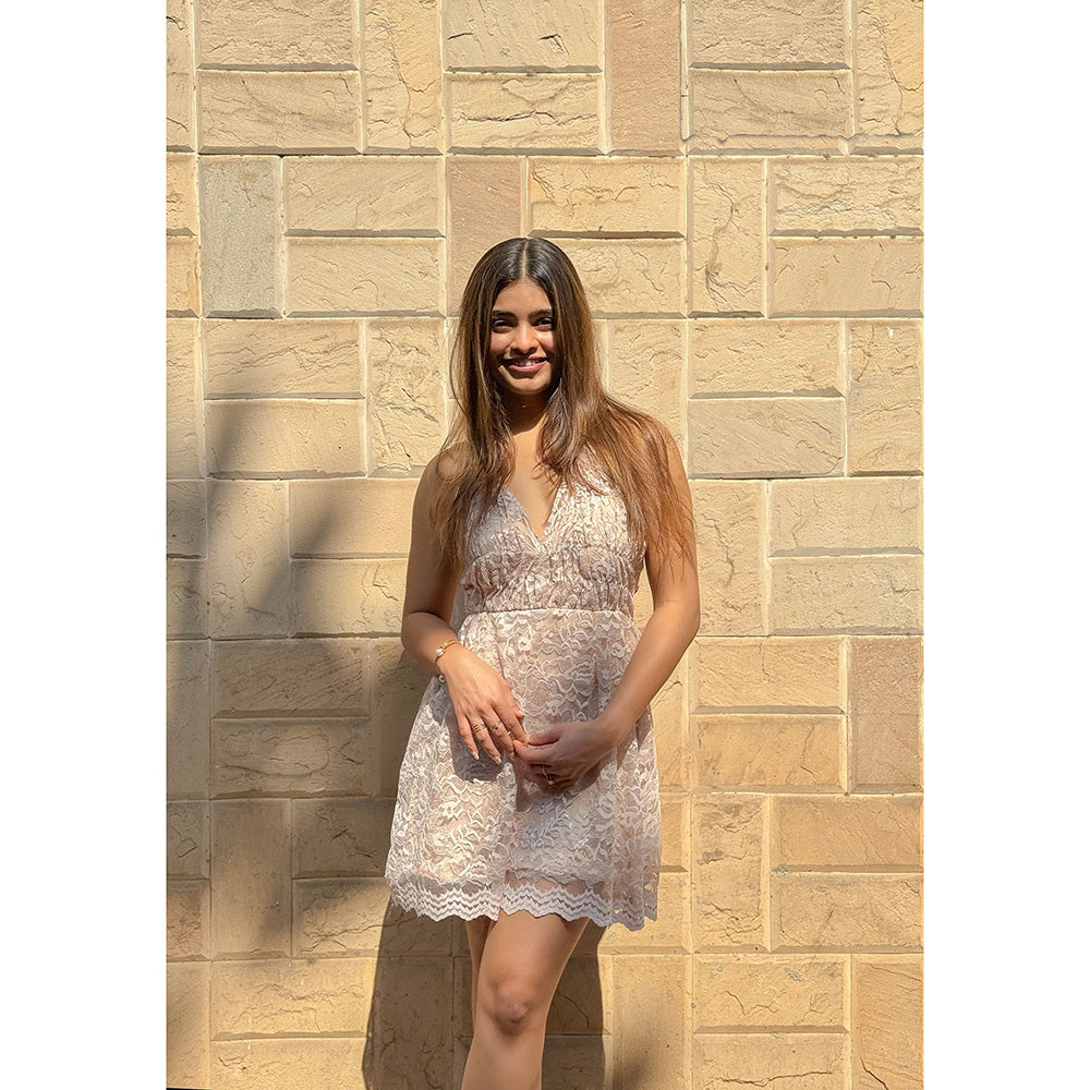 RAISHAA Nude Aurora Mini Dress