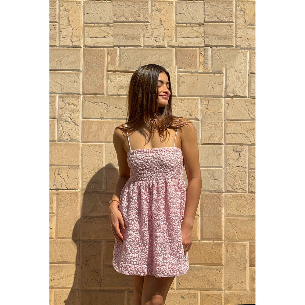 RAISHAA Pink Flower Child Mini Cocktail Dress