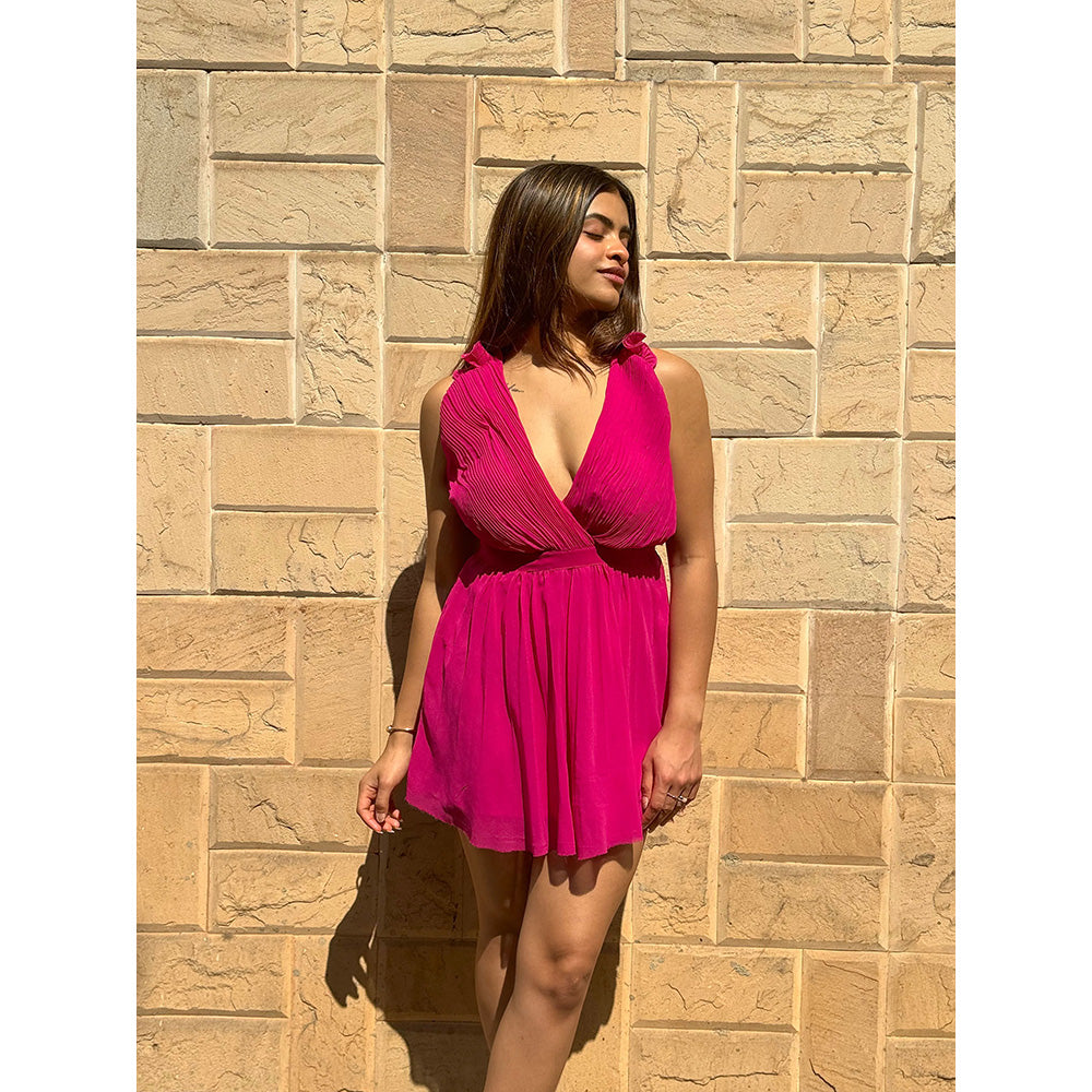 RAISHAA Pink Scarlet Mini Cocktail Dress