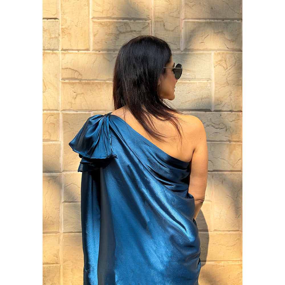 RAISHAA Blue Azure Maxi Cocktail Dress