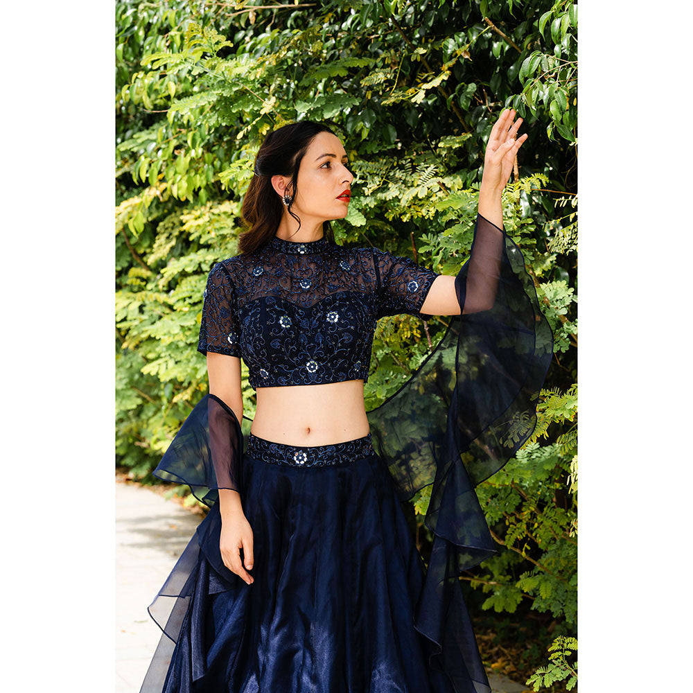 Rashika Sharma Maheem Organza Blouse and Lehenga with Dupatta (Set of 3)