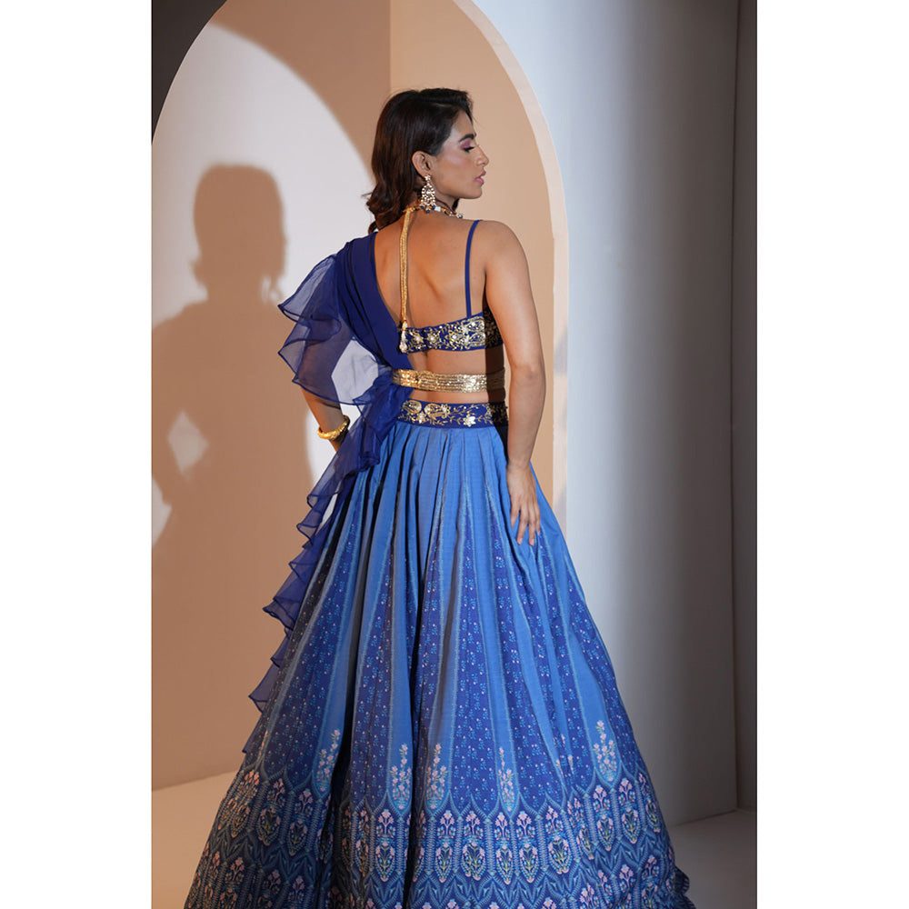 Rashika Sharma Trisha Blouse, Lehenga with Dupatta and Belt (Set of 4)