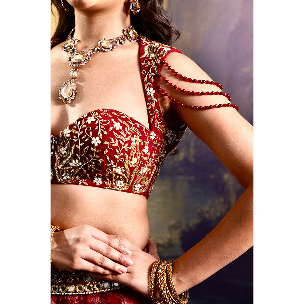 Rashika Sharma Red Khoob Lehenga with Blouse and Dupatta (Set of 3)