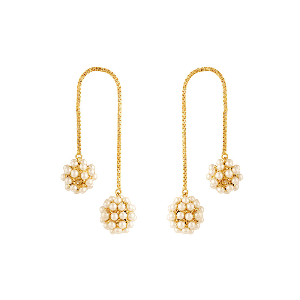 Raya Jewels Pearl Chain Long Earrings