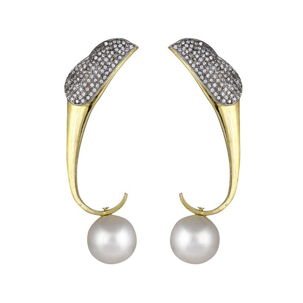 Raya Jewels Zirconia Stylish Pearl Earrings