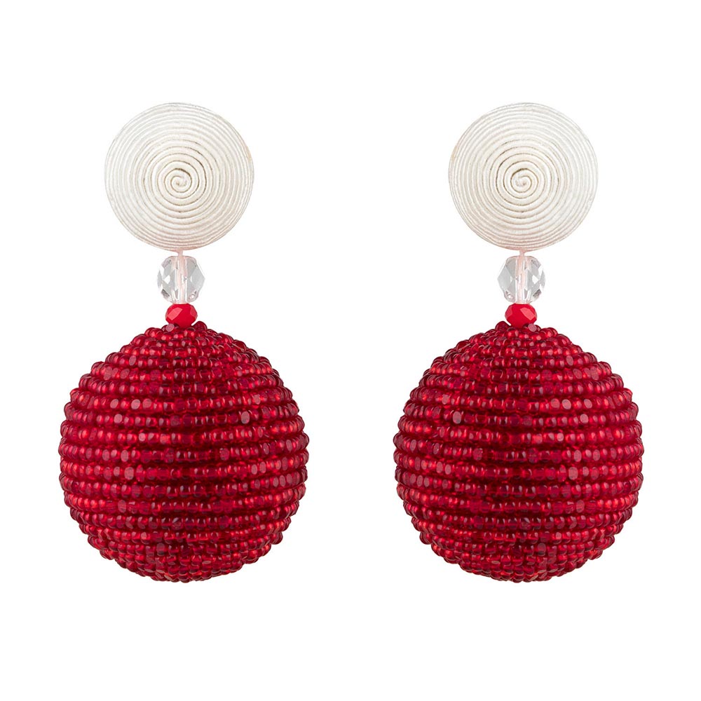Raya Jewels Red Decor Bauble Earrings