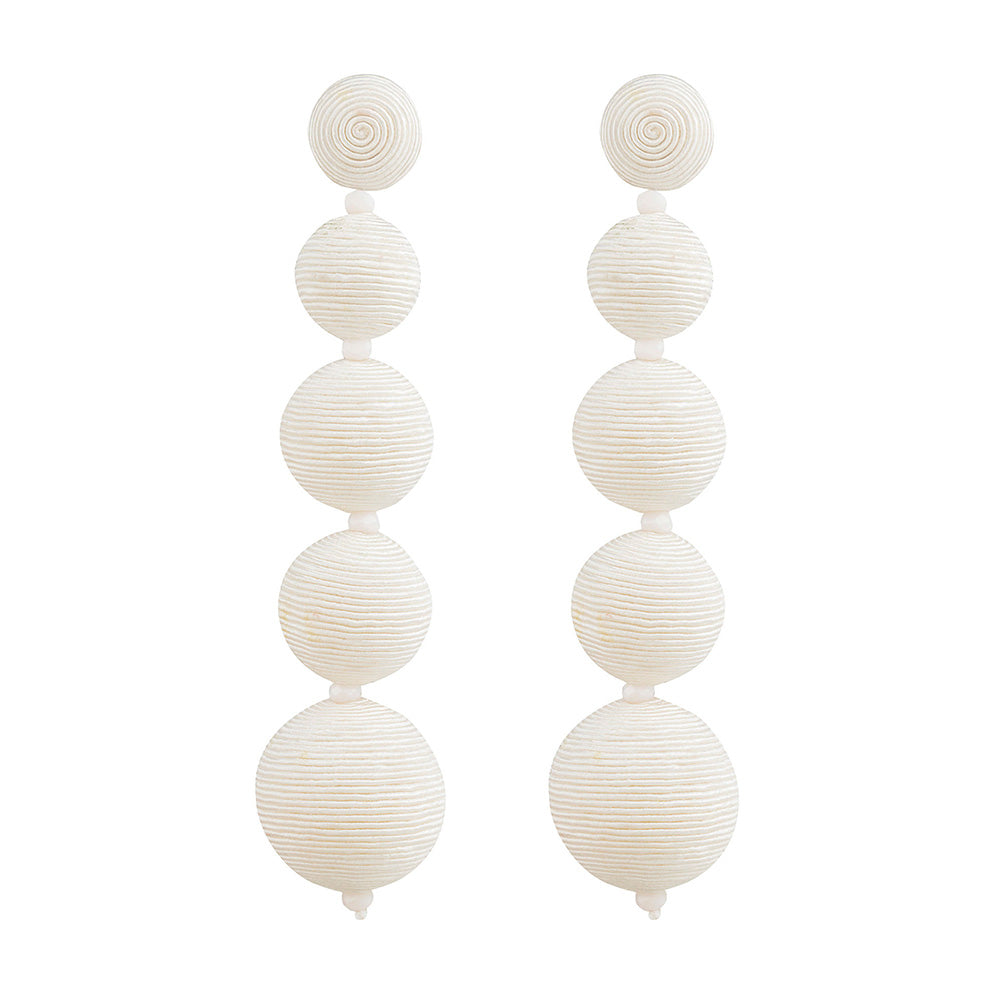 Raya Jewels Embroidered Bauble Long Earrings