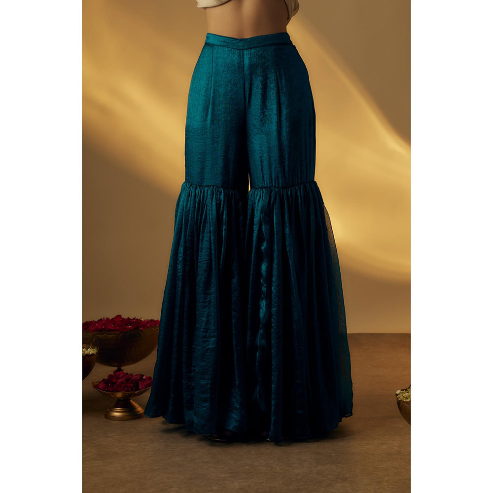 RAYASHA KHAN Beige Sharara with Kurti and Dupatta