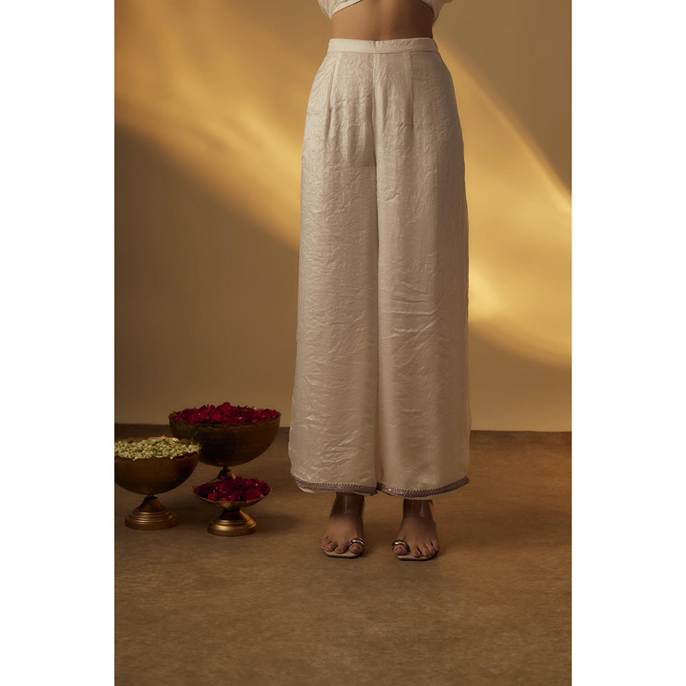 RAYASHA KHAN White Anarkali with Palazzo and Dupatta