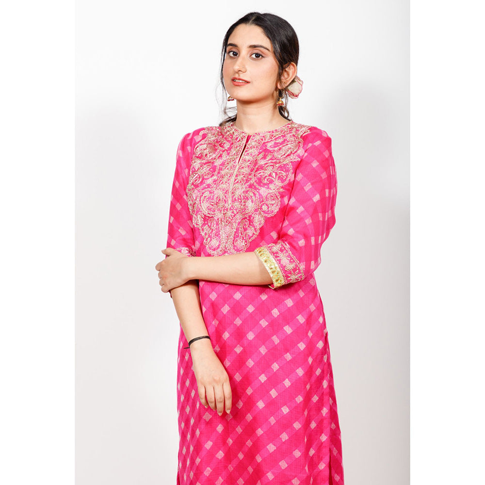 Rhapsody Jaipur Pink Mothra with Jaal (Set of 3)