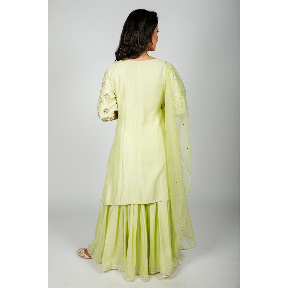 Rhapsody Jaipur Green Mirror Suit (Set of 3)