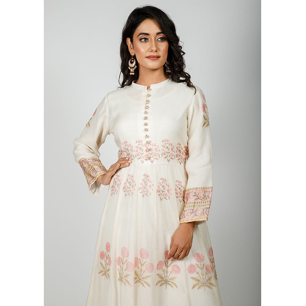 Rhapsody Jaipur Hand Block Printed Anarkali Dress