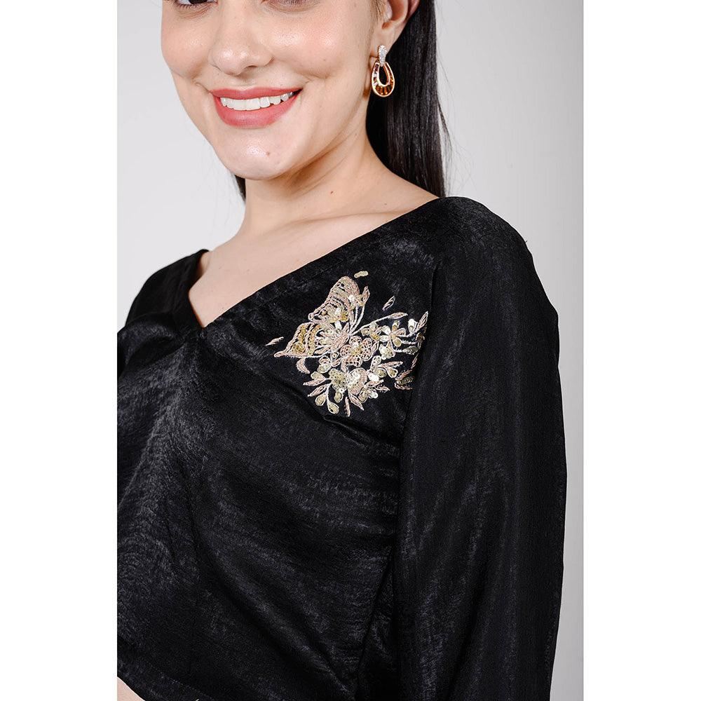 Rhapsody Jaipur Black Hand-Embroidered Co-Ord (Set of 2)