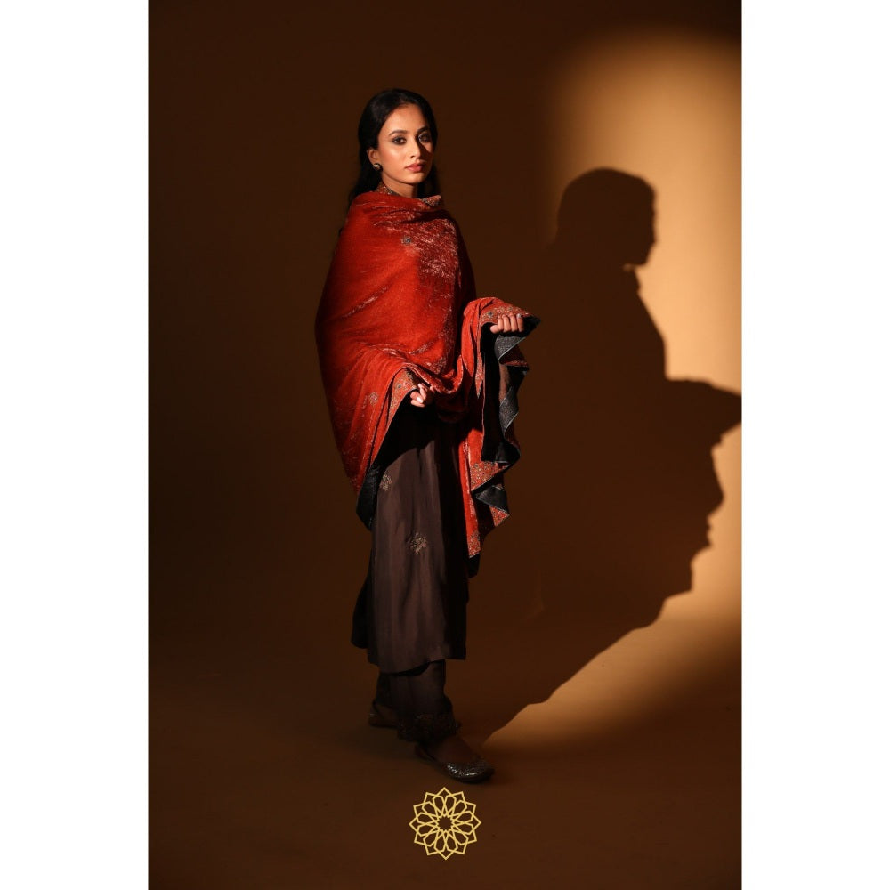 Rhua India Orange Azha Dushala Dupatta