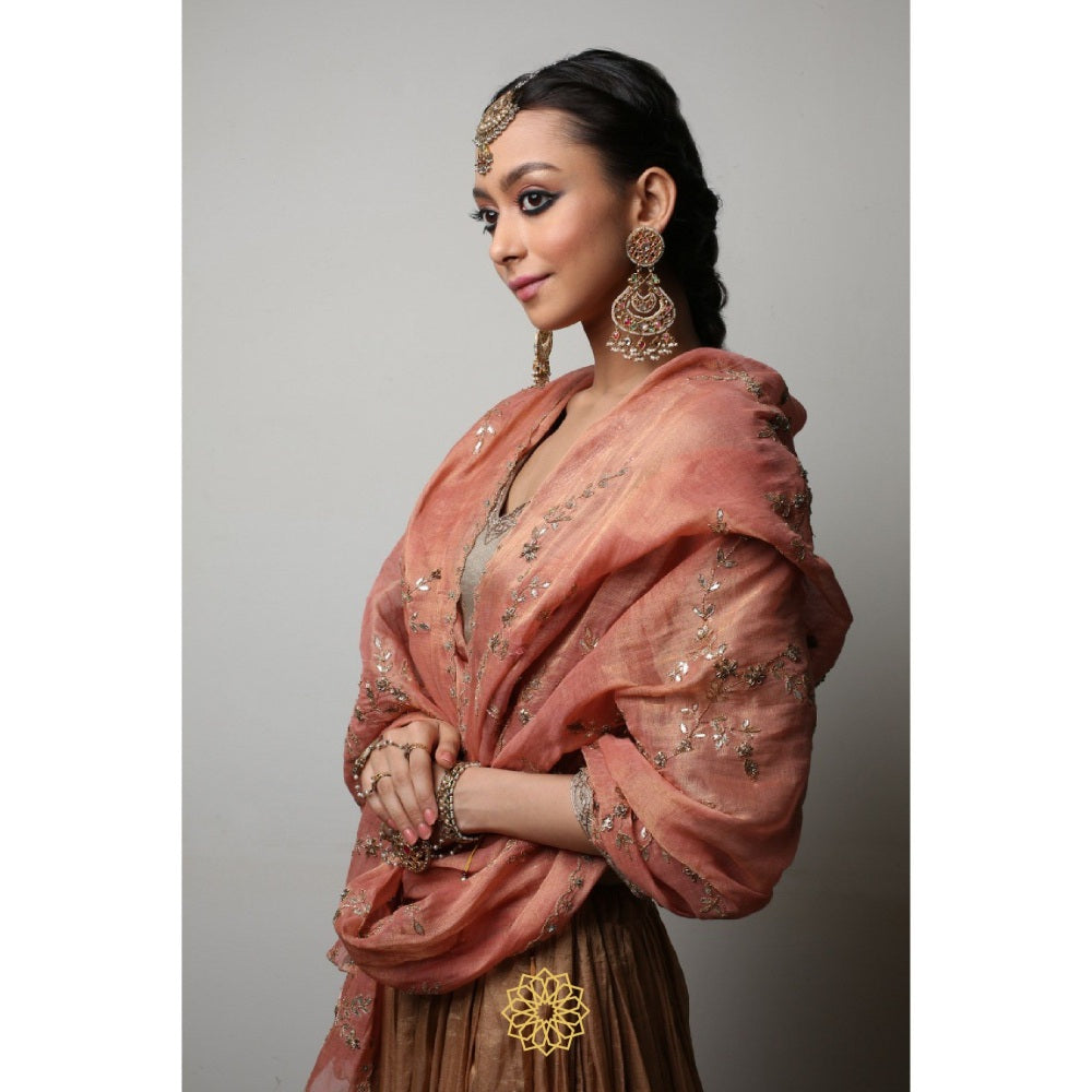 Rhua India Multi-Colour Rysa Lehenga with Blouse and Dupatta (Set of 3)