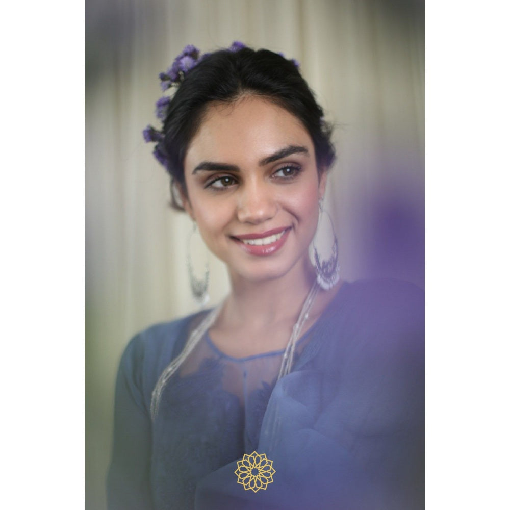 Rhua India Blue Straight Kurta with Pant and Dupatta (Set of 3)