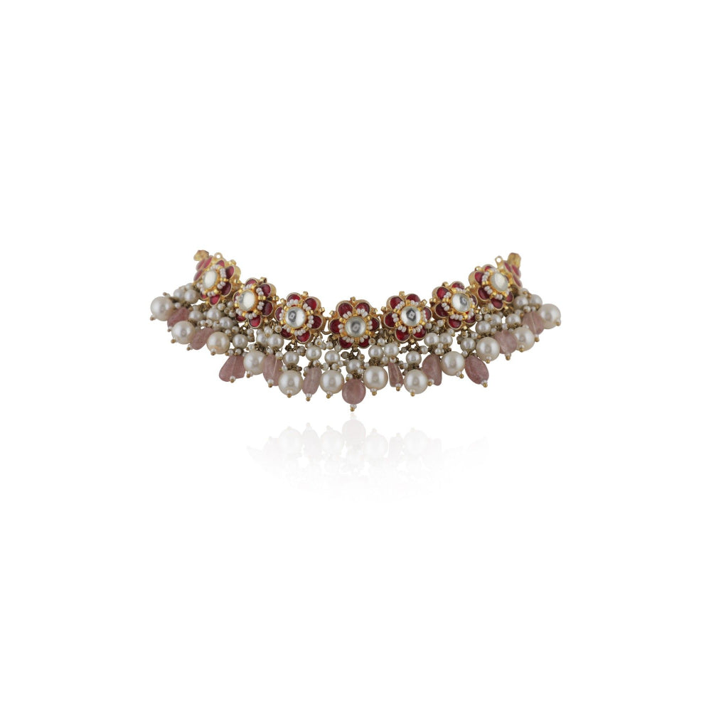 RIANA JEWELLERY Floral Motives Necklace Set