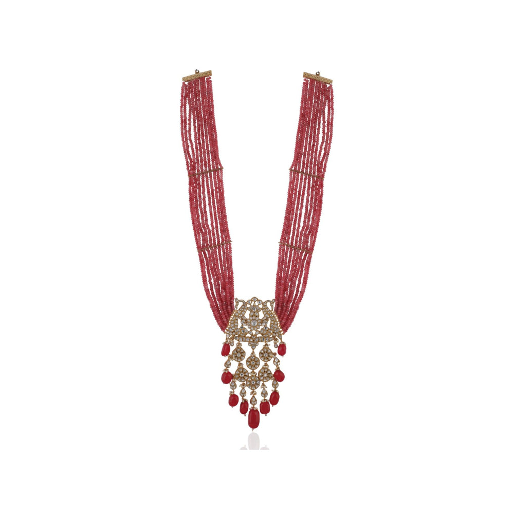 RIANA JEWELLERY Peach Necklace Set