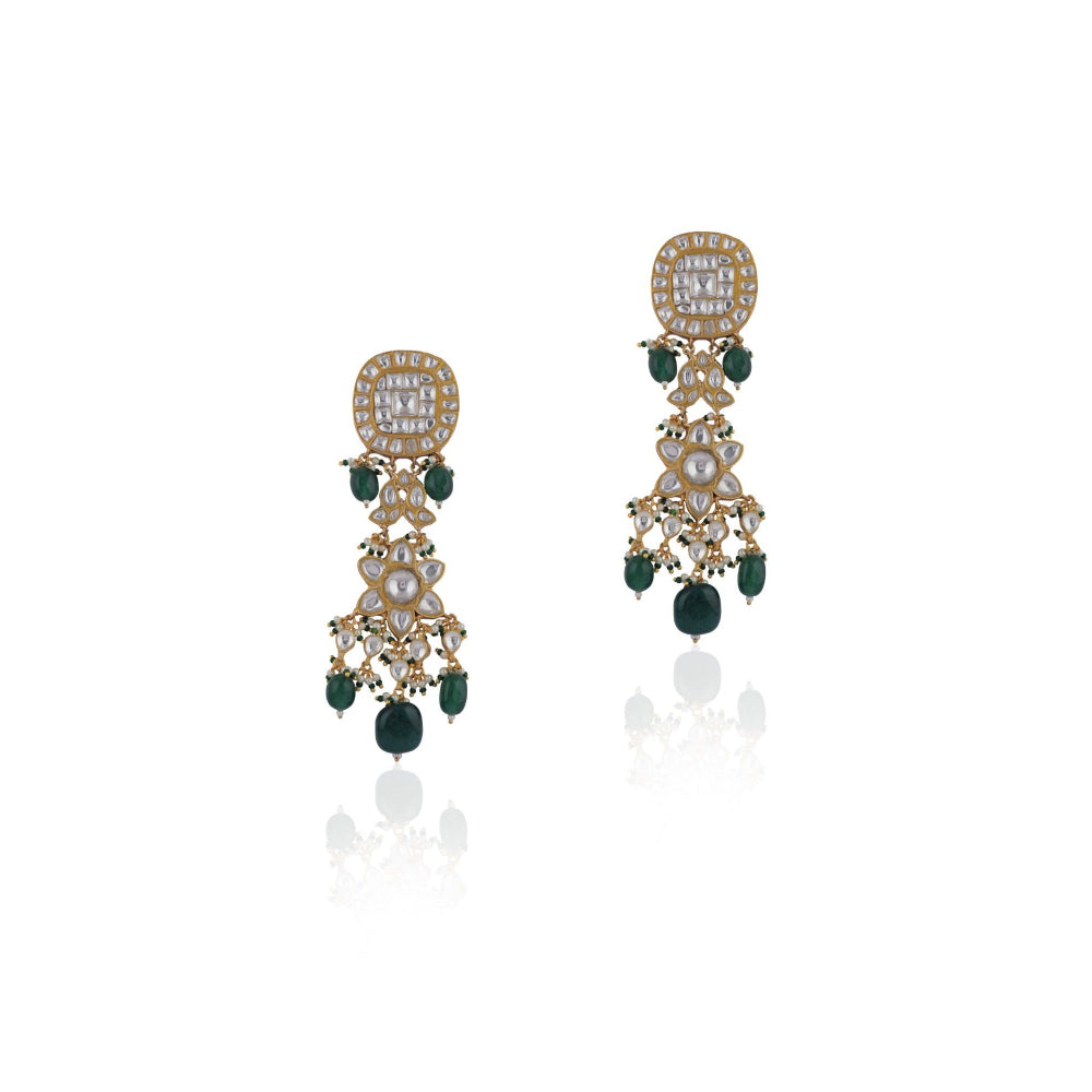 RIANA JEWELLERY Jhumki Earrings with Design Studs & Pearls