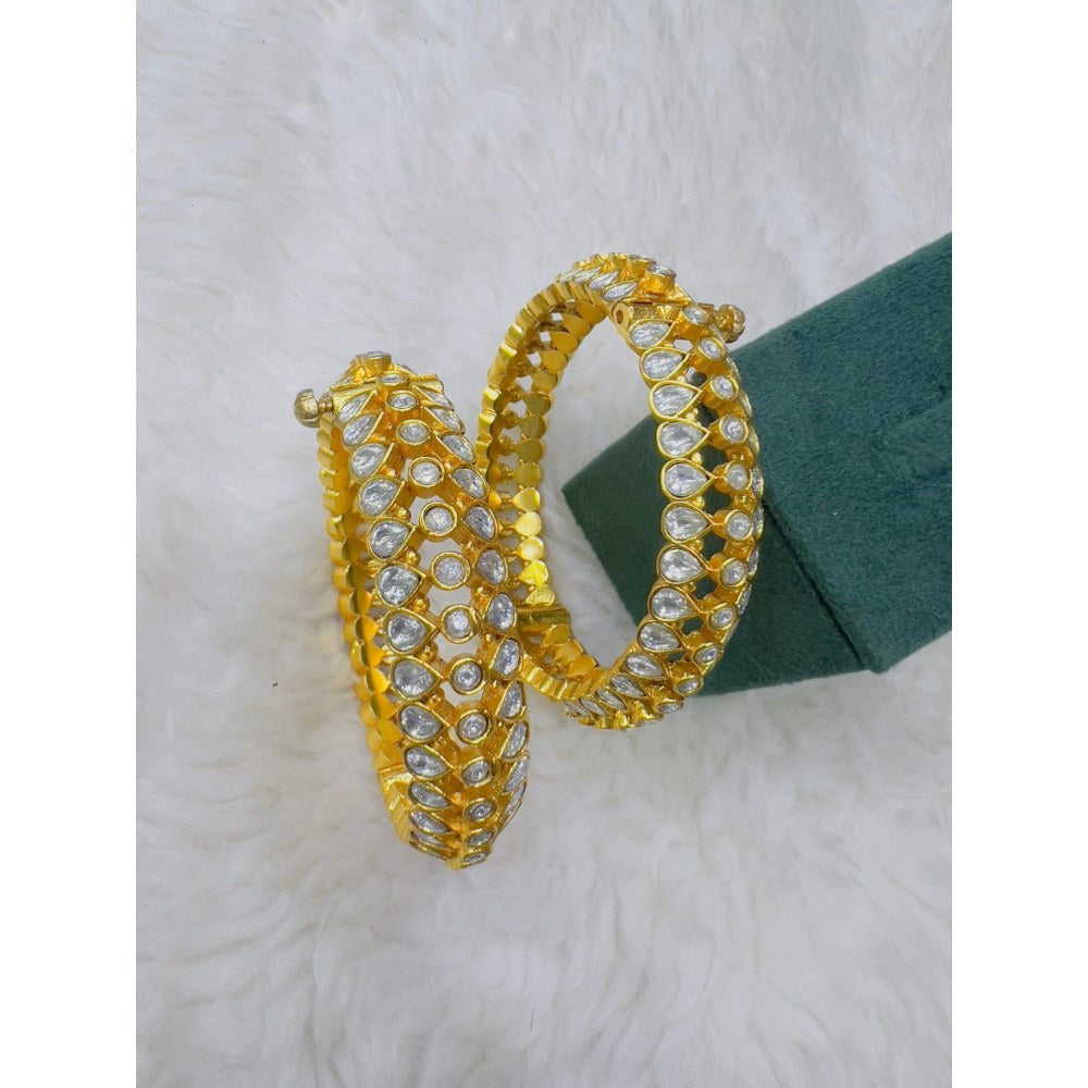 RIANA JEWELLERY Pacchi White Jadtar Kada/Bangle