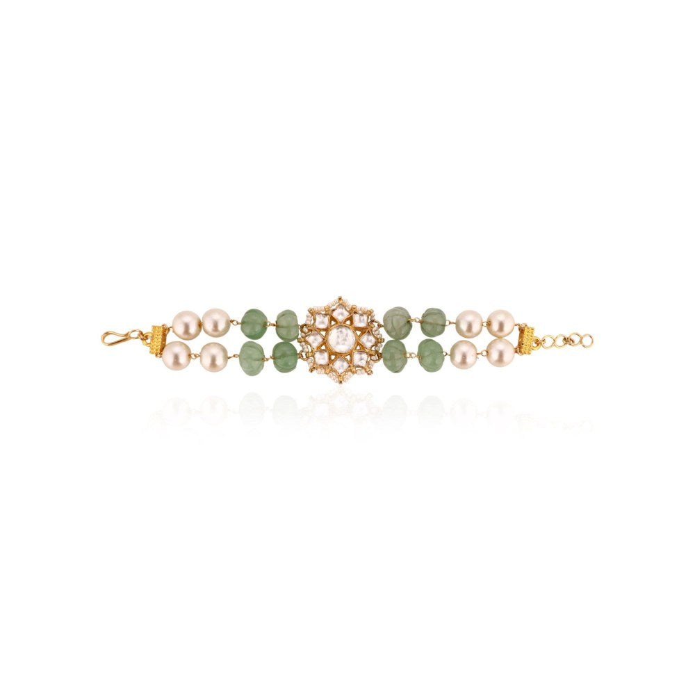 RIANA JEWELLERY 22Kt Gold Plated White Bracelet