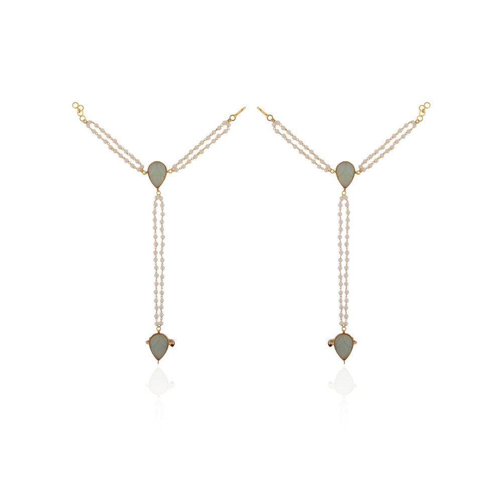 RIANA JEWELLERY Pearl Hathphool, Panja, Hand Harness, Indian Jewellery