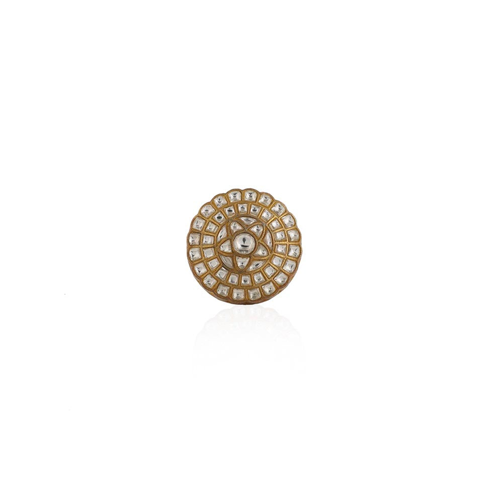 RIANA JEWELLERY White Flower Jadtar Ring