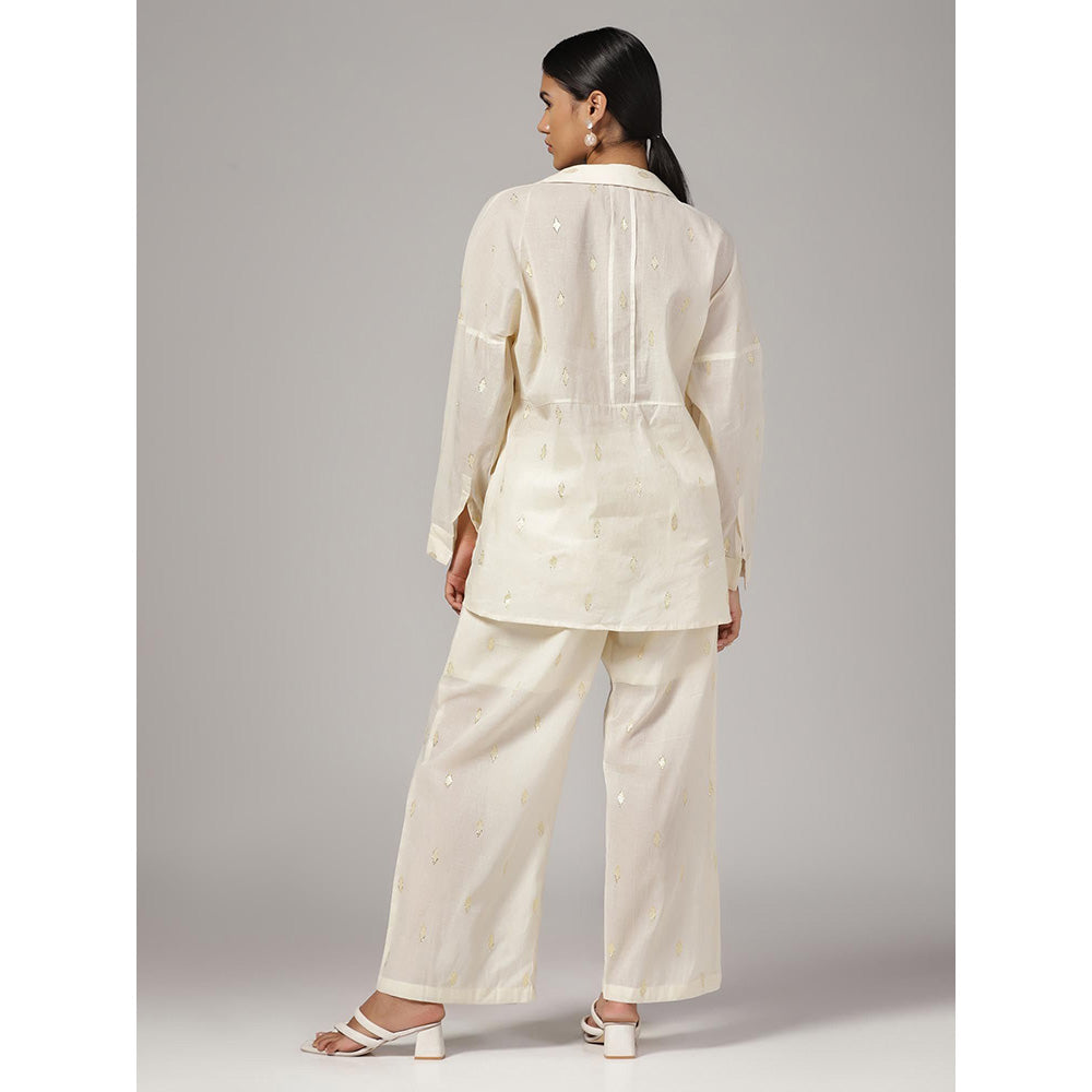 RINA DHAKA Women'S Cream Embellished Co-Ord (Set of 2)