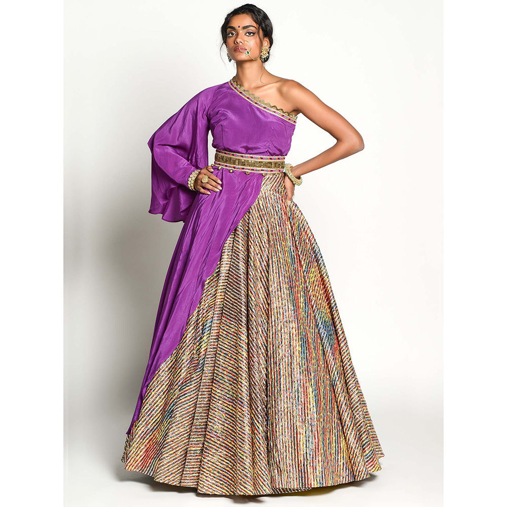 RISHI & VIBHUTI Padmini Lehanga (Set of 3)