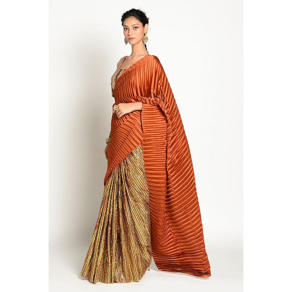 RISHI & VIBHUTI Aayat Embellished Saree without Blouse