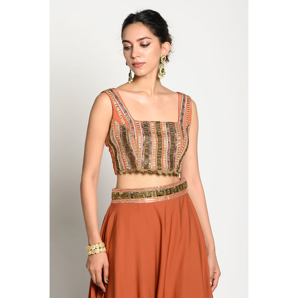 RISHI & VIBHUTI Aamya Blouse and Skirt (Set of 2)