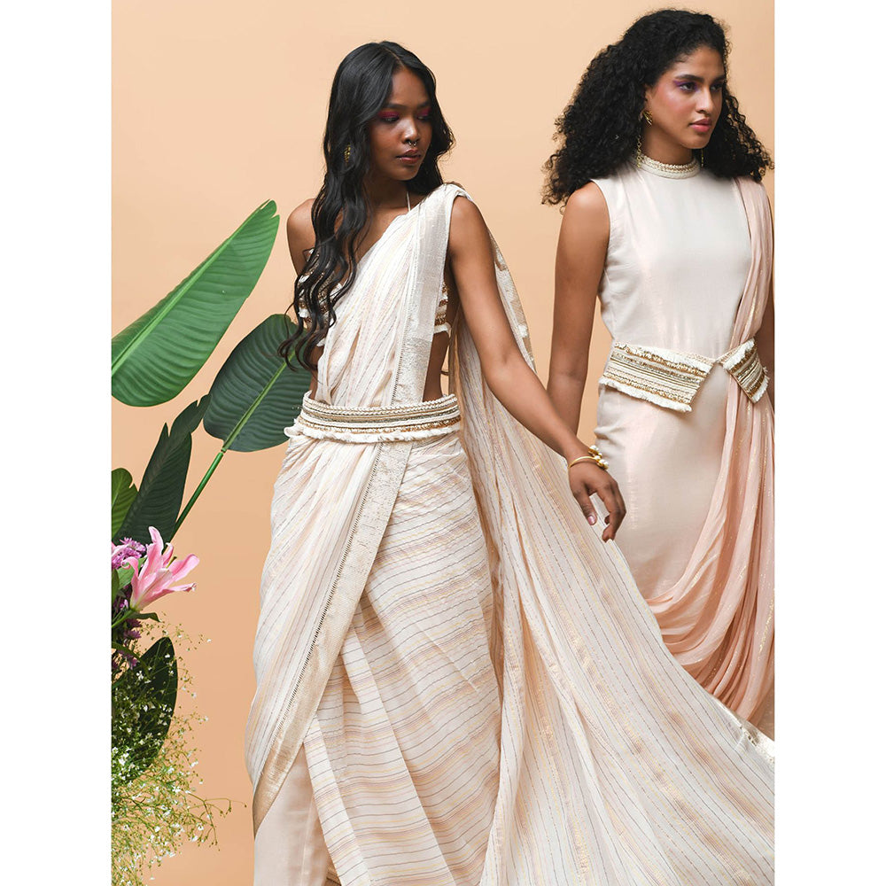 RISHI & VIBHUTI Afreen 2.0 Rose Gold Indowestern Dress