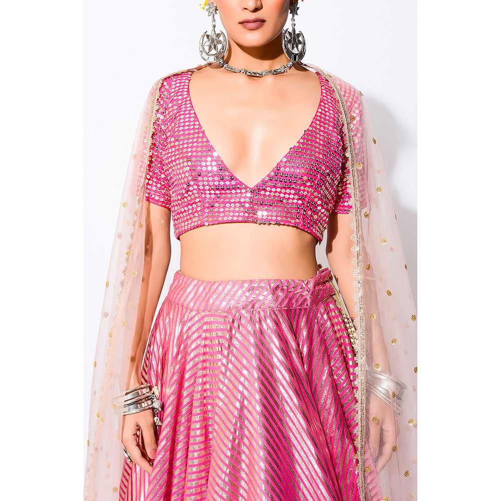 Rishi & Vibhuti Ariel Blouse with Skirt & Dupatta (Set of 3)