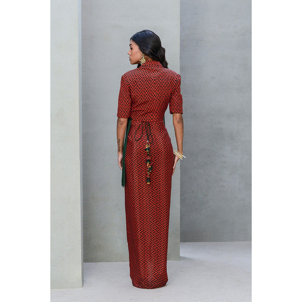 Rishi & Vibhuti Forest Senorita Jacket with Skirt (Set of 2)