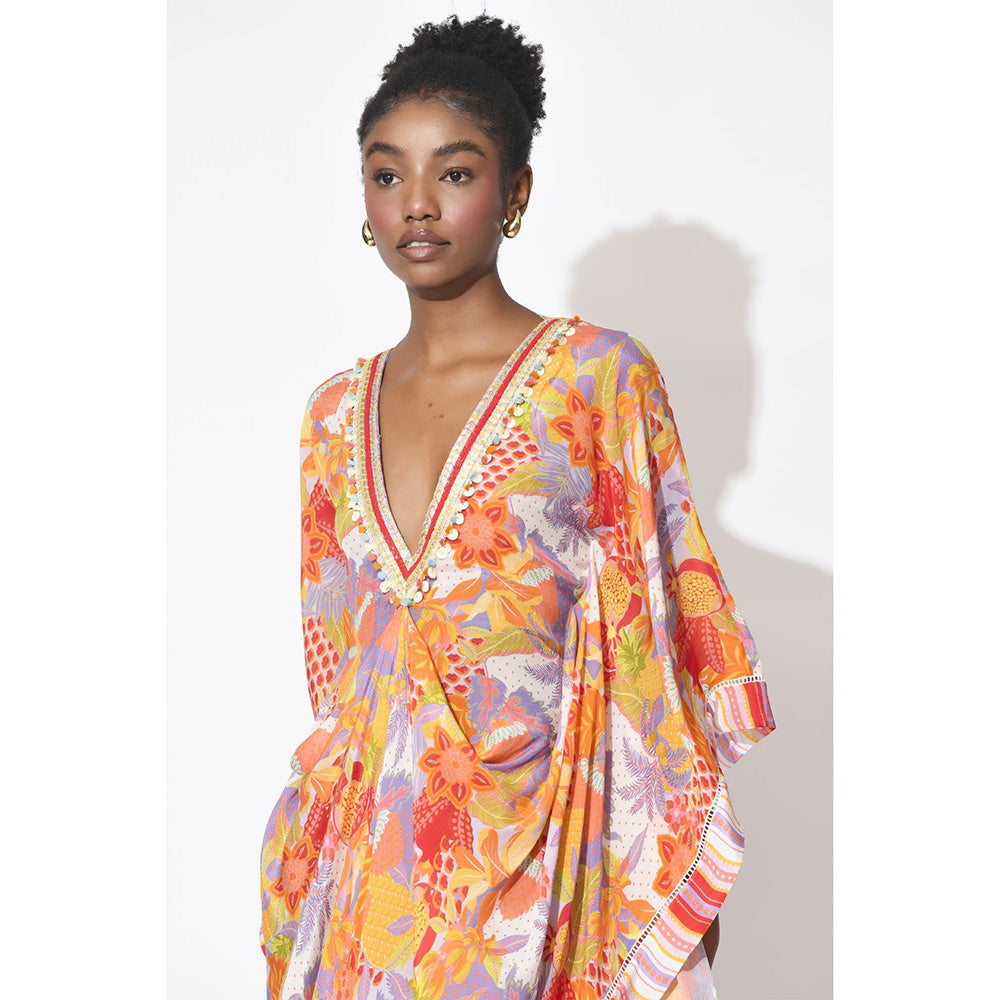 Rishi & Vibhuti Orange Luna Kaftan
