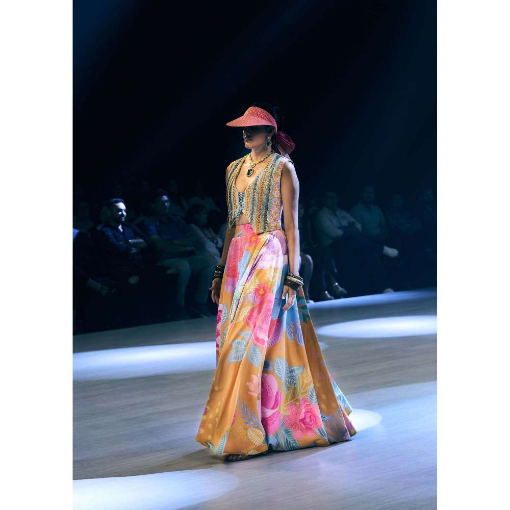 Rishi & Vibhuti Palette Prose Waistcoat and Lehenga