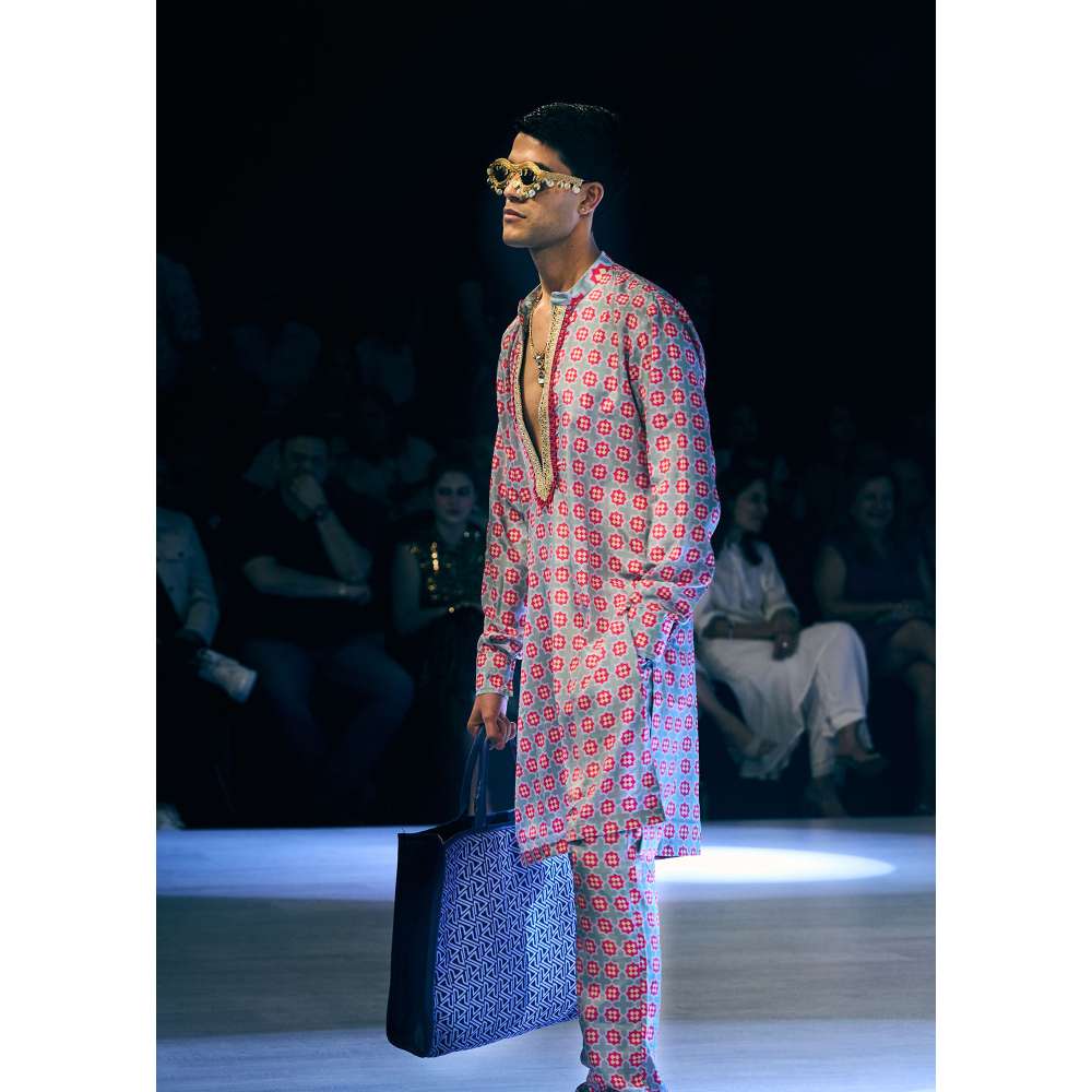 Rishi & Vibhuti Regalia Mirror Work Printed Kurta & Pant